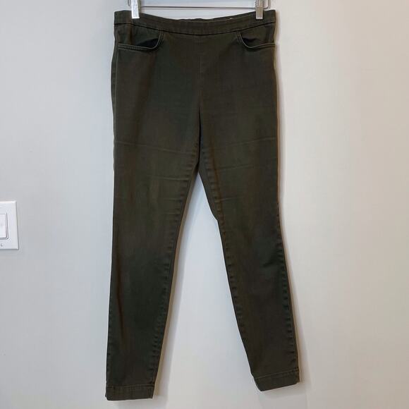 J.Crew Dannie Jeans Back Zipper Cropped Stretch Trip Dark Loden Olive Green 8 - Picture 2 of 14